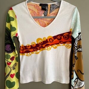 Custo Barcelona Long Sleeve Vintage Graphic T-Shirt. Size M.